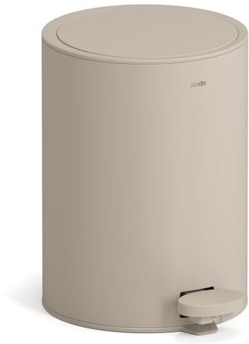 stardis 3 Liter Treteimer Edelstahl matt Softclose Klappdeckel leise schließend Inneneimer Mülleimer Abfalleimer Badeimer taupe beige