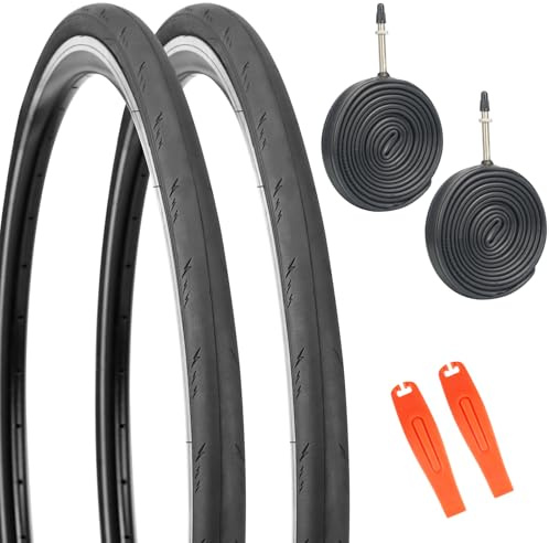 Fahrradreifen Set 700x23C 700x25C 700x28C 700x32C – 2X Reifen + 2X Schläuche + 2X Reifenheber | Komplettset für Rennrad, Trekkingrad & Citybike | Pannensicher & Langlebig
