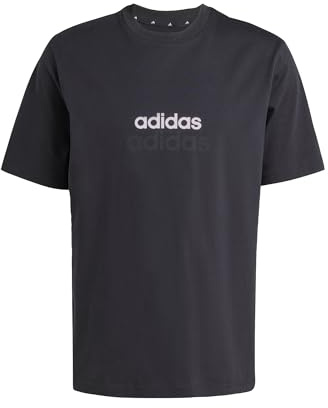 adidas Herren Essentials Linear Single Jersey Shirt, Black/White, S