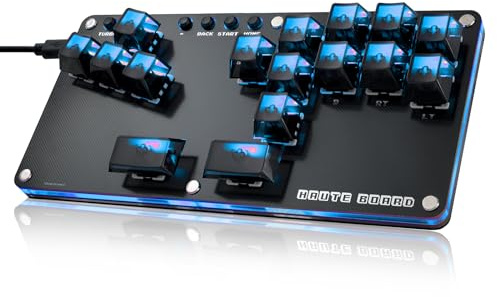 Sehawei Arcade Stick 16Keys All-Button Gamerfinger,Arcade Controller Street Fight für PC/Ps3/Ps4/Switch/Steam Game Keyboard Supports Hot Swap & SOCD (B16)