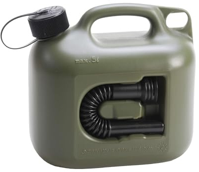 Hünersdorff Kraftstoff-Kanister Profi 5L für Benzin, Diesel und andere Gefahrgüter, UN-Zulassung, Made in Germany, TÜV-geprüfte Produktion, oliv