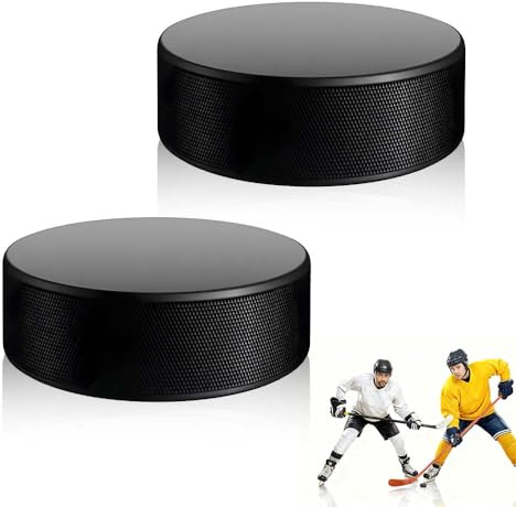 yotutun 2 Stück Eishockey Pucks, Übung Hockey Pucks Erwachsenen Eishockey EIS Pucks Vollgummi Sports für Übung und Klassisches Training Indoor, Schwarz
