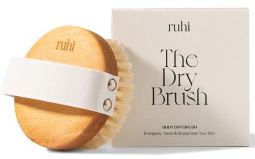 ruhi® Körperbürste, Trockenbürste, Massagebürste rund aus Naturborsten gefertigt in Deutschland/regionales Buchenholz/plastikfrei/zur Trockenbürste Massage (dry brush) Lymphdrainage gegen Cellulite