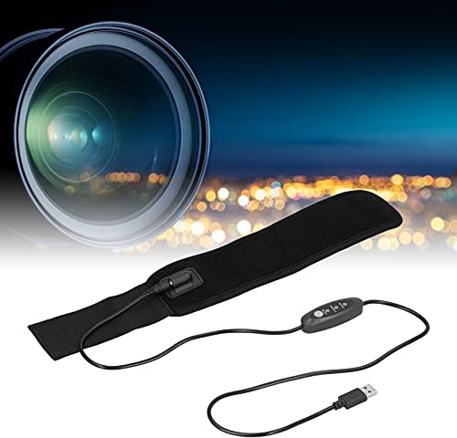 Kadimendium USB Objektivwärmer Elektrischer USB Heizgürtel Langlebiger 3 Stufen Temperatur Objektivwärmer Kondenswasserschutz Objektivwärmer DC 5V 7W für Universal Kameraobjektiv Teleskope