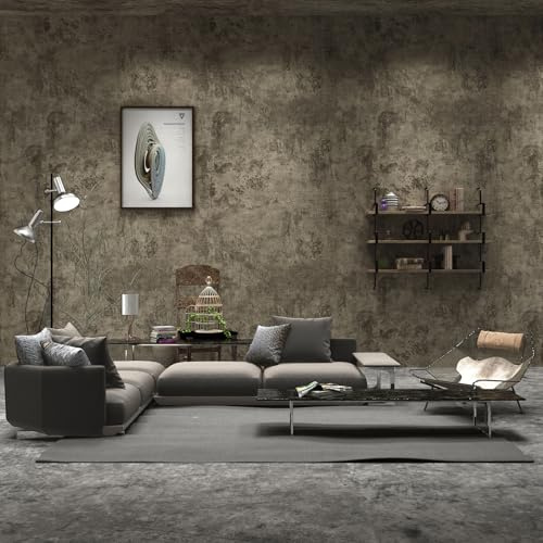 TOTIO Graue Klebefolie in Betonoptik 40CMx18M Retro-Industrielle Tapete 3D-Wandbild mit Zementmuster Selbstklebende Wasserdichte Möbelaufkleber Vinyldekorpapier für Schlafzimmer Wohnzimmer Matt