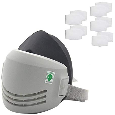 Wiederverwendbare chemische Anti-Staub-Atemschutzmaske Schweißen Sicherheit industrielle Maske (1 Stück Gummi Anti-Staub-Maske + 10 Stück Baumwolle Filter)