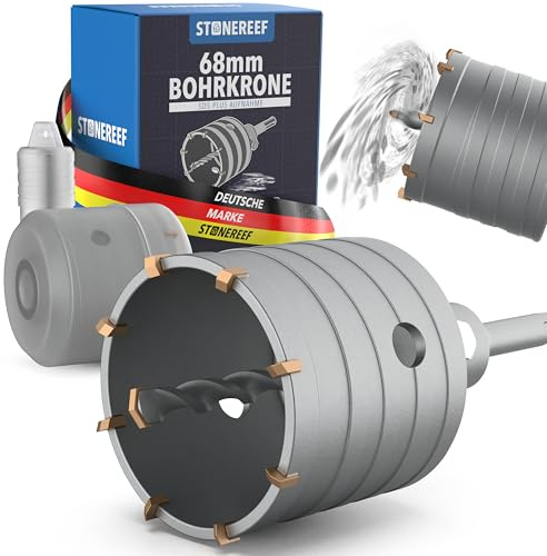 Bohrkrone 68mm SDS Plus Dosenbohrer Steckdose Unterputzdose Beton | 68 mm Durchmesser – das Standardmaß für Unterputzdose und Hohlwanddose