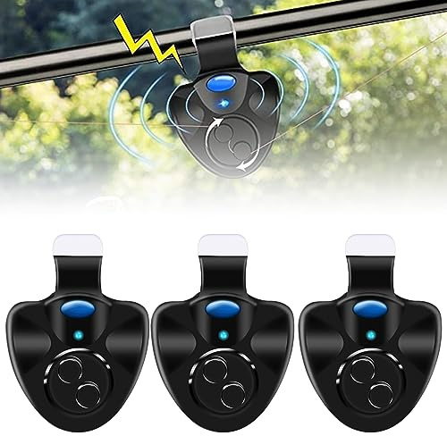 Nizirioo Elektronisch Bissanzeiger Empfindsame Angeln Bissanzeiger 3 Stück Elektronisch Bissanzeiger Leuchtanzeiger Swinger Vibration auf der mit LED Leuchtanzeiger Einfach Zu Befestigende