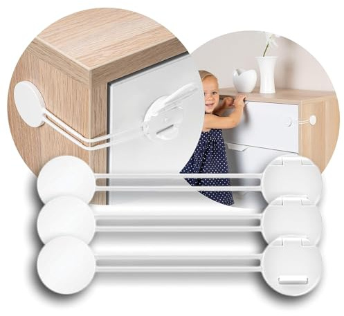 reer 72040 Multi-Sicherung 3 Stück Vorteilspack, Kindersicherung für Schrank, Schublade und mehr, vom Schwäbischen Kindersicherheitsexperten, Weiß