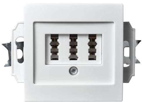 McPower TAE-NFN-Anschlussdose | Flair | 3x 6-polig, Unterputz, IP20, für Telefoninstallation, ideal für Haushalte und Büros, weiß