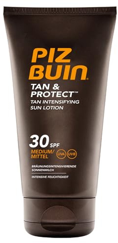 Piz Buin Tan & Protect, Sonnencreme mit Bräunungsbeschleuniger, LSF 30, wasserfest und nicht fettend, 150ml