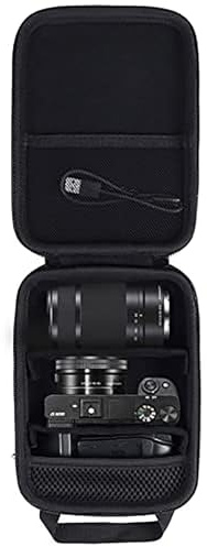 Aenllosi Harte Hülle Tasche für Sony Alpha 6000 6300 6400 6500 6700 Systemkamera, schwarz (Nur Tasche)