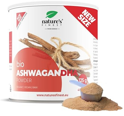 Nature's Finest by Nutrisslim Ashwagandha Pulver Bio - 100% Ashwagandha Pulver - 125 g, 40 Portionen - Natürliches Adaptogen für Entspannung, Stressschutz & Energie - Geprüfte Qualität