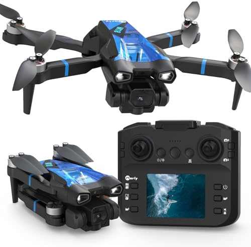 Morlyrctooy M18LCD Mini Drohne mit 4K Kamera Drohne Mit LCD Fernbedienung 3D-Rollen Faltbares Design Wiederaufladbare LCD-Fernbedienung 3-Geschwindigkeits-Einstellungen RC Quadrocopter für Anfänger