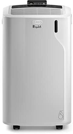 De'Longhi Pinguino PAC EM82, Mobile Klimaanlage für Räume bis zu 80 m³, 9.400 BTU, 2,4 kW, 63 dB, Entfeuchtungsfunktion, Energieklasse A, 24h-Timer, Weiß