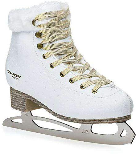 TEMPISH Damen prøve TEMPISH FINE Schlittschuh Damen mit Kunstfell Eiskunstlauf Freizeit bequem warm I wei , Weiß, 38 EU