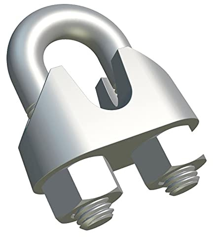 M16 Seilklemme Drahtseilklemme Bugeform Stahl Drahtseilclip Stahlseilklemmgriff U-Bolzen-Sattel Verzinkte Befestigung aus legiertem Stahl für Rigging- und Spannseile Drähte 16mm DIN741 (3 Stück)