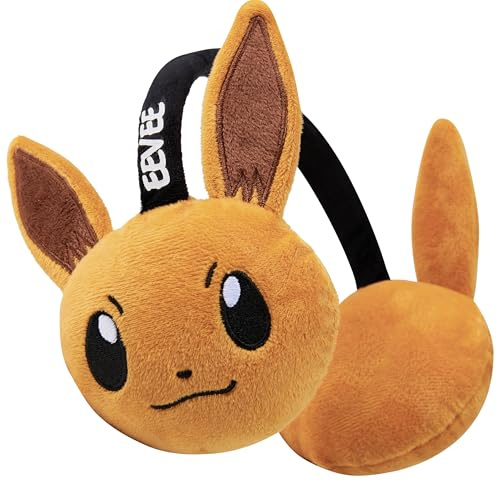 Pokemon Ohrenwärmer Kinder, Plüsch Ohrenschützer, Glurak, Gengar, Evoli & Mewtwo, Winter Geschenke für Jungs & Mädchen