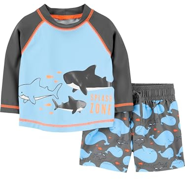 Simple Joys by Carter's Baby - Jungen Swimsuit Trunk and Rashguard Set Rash-Guard-Set (1er Pack)