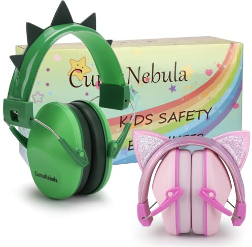 cumunebula Gehörschutz für Kinder – Kinder-Gehörschutz mit Geräuschunterdrückung für Autismus, Kleinkinder und Jugendliche (3-16 Jahre) – 2er Pack, Schwarz