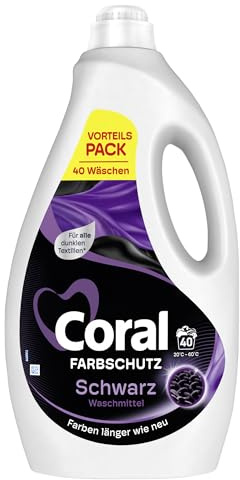 Coral Farbschutz Schwarz Waschmittel Flüssigwaschmittel für Farben länger wie neu 40 WL