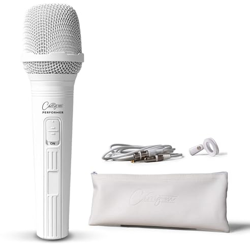 Carry-on Performer Dynamisches Mikrofon, professionelles Gesangsmikrofon, dynamisches Nierencharakteristik-Handmikrofon mit An-/Aus-Schalter, INC: 3 m XLR-auf-Klinken-Kabel, Mikrofon-Clip, weiche