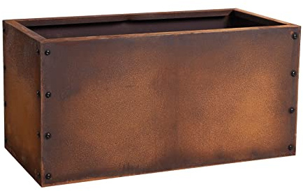 ESTEXO Hochbeet Pflanzkasten Edelrost Blumenkasten Pflanzbeet Blumenbeet Beet Stahl Pflanzkübel Blumenkübel Gartenbeet 80x40x40 cm