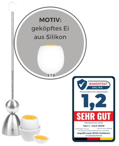 Clack 99009 - Eierschalensollbruchstellenverursacher - Edelstahl - Motiv: Frühstücksei - Made in Germany Eierköpfer Geschenkidee