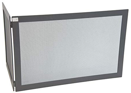 CRUCCOLINI Eckschutz aus Schmiedeeisen für Kamin, Wendbar, 70 x 40 x 45 cm, Modern, Graphitschwarz