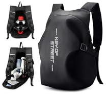 WEPLAN Motorrad Rucksack Wasserdicht Herren Damen Helm Rucksack Motorrad Rucksäcke Helmrucksack Motorradhelm Reise Rucksäcke Leicht Motorcycle Backpack Helmtasche Reflektierend,Schwarz