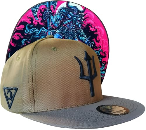 Capiche [99+ Designs] Dunkelgrüner Snapback Hut, Minotaur, Griechische Mythologie, Dunkeloliv, Stier Labyrinth, Kreatur, Antike Baseballkappe, Bommelmütze Herren
