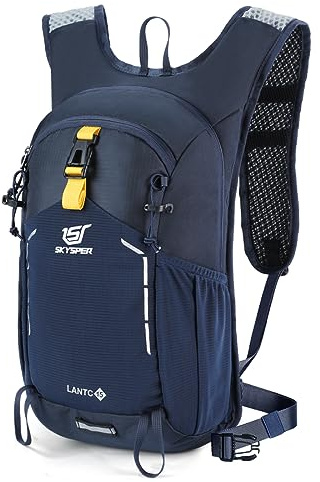 SKYSPER Wanderrucksack 15L Rucksack Herren Klein Tagesrucksack | Leichter Trekkingrucksack für Wandern Tagesausflüge Reisen Blau