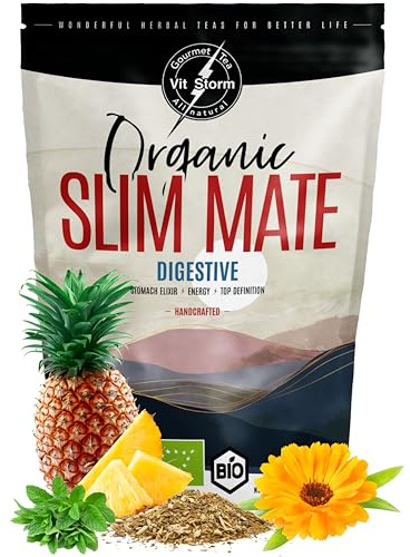 VITSTORM® Slim Tea – Yerba Mate Tee BIO – Darmkur Entgiftung & Magen Darmtee – Natürliche Verdauung & Energie – 100g Kräutertee
