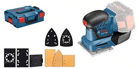 Bosch Professional 18V System Akku Schwingschleifer GSS 18V-10 (Schwingkreis-Ø: 1,6 mm, inkl. 3 Grundplatten mit unterschiedlichen Formaten, in L-BOXX, ohne Akku/ Ladegerät)