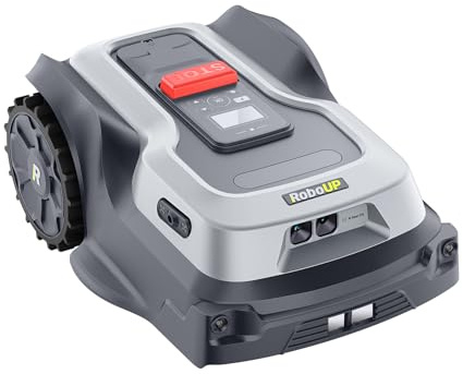 RoboUP Mähroboter T1200Pro ohne Begrenzungsdraht, mit Upgraded RTK, KI-echtzeitige Hinderniserkennung, individuelles Mähen