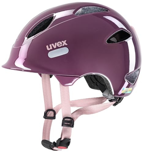 uvex OYO - Leichter Fahrradhelm für Kinder - intergierter Seitenschutz - erweiterbar mit LED-Licht - Plum - dust Rose - 50-54 cm