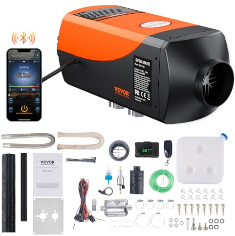 VEVOR Luft Dieselheizung Standheizung 12 V 8 kW, Luftheizung Air Diesel Diesel Standheizung Lufterhitzer, 0,16–0,62 L/Std. Dieselheizung mit LCD-Display & Fernbedienung & Bluetooth-APP