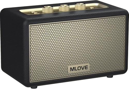 MLOVE A200 Tragbarer Bluetooth-Lautsprecher mit Aux-Eingang, Micro-SD-Kartensteckplatz, USB-Anschluss, kräftigem Bass-Subwoofer, TWS-Kopplung, Lange Akku und 80W Spitzenleistung (Schwarz)