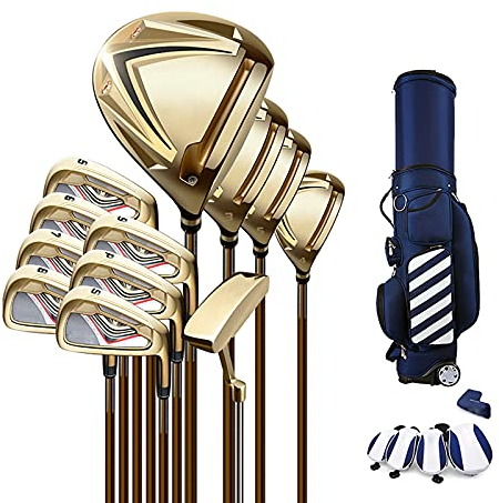 MOLVUS Golfschläger-Set für Erwachsene für Herren, komplettes Anfänger-Golfschläger-Set, Carbon-Schaft, 12er-Pack mit Cart-Tasche