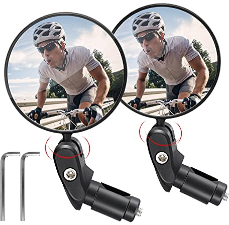 Rückspiegel für Fahrrad E bike zubehör, Vintoney 1 paar universal verstellbar 360° Fahrradspiegel Fahrradrückspiegel Lenkerspiegel e-bike für Fahrrad rennrad Mountainbikes usw