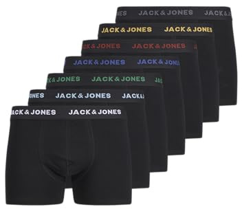 JACK & JONES Herren Trunks 7er Pack – Bequeme Baumwoll-Stretch Unterhosen mit Elastikbund
