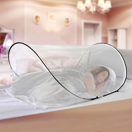 HENGBIRD Moskitonetz Reise, 200 x 80 x 56 cm Pop Up Moskitonetz Bett, Pop-Up Fliegennetzzelt Faltbares Moskitonetz Reisenetzzelt für Camping Einzel