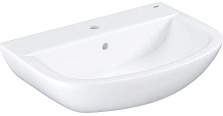 GROHE Bau Keramik - Waschtisch (60cm mit Überlauf, wandhängend, mit einem Hahnloch), alpinweiß, 39421000