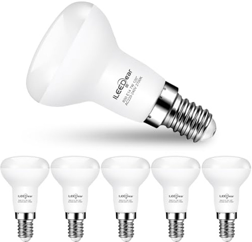 ILEEDear R50 E14 LED Lampe Warmweiss CRI> 90, 7W 770Lm, 2700K Warmweiß, E14 LED Reflektorlampe, entspricht 58W Glühlampe, 120° Abstrahlwinkel Energiesparlampe, Nicht-Dimmbar, 6 Stück