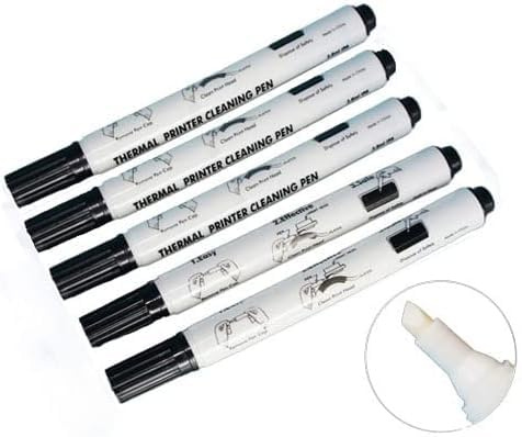 JIAHG 5er Pack Thermodruckkopf Reinigungsstift, auslaufsicher, Staub- & Fleckenentferner für Etikettendrucker Rechnungsdrucker, Büro Reinigungszubehör