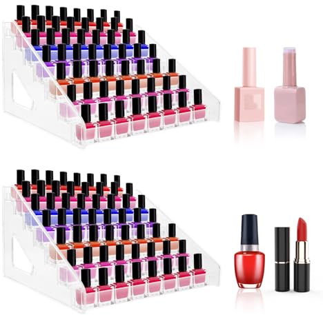 JMIATRY 2 Stück Nagellack Aufbewahrung von 7 Schichten, 31x29.5x18.5cm Nagellack Organizer für Schminktisch Oragnizer
