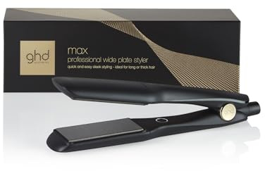 ghd max - professionelles Glätteisen mit breiten Platten in Schwarz - für langes, dickes oder lockiges Haar, glättet und erzeugt Wellen in der Hälfte der Zeit, Dual-Zonen-Technologie