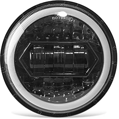 Kairiyard Runde Motorradscheinwerfer 5,75" LED Scheinwerfer 60W 6000LM 6000K/3000K Abblendlicht Fernlicht 9-30V HI LO Lichtstrahloptik Nebelscheinwerfer mit Schaltkabeln IP67.