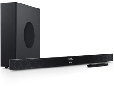 Teufel CINEBAR 11 für Dolby Atmos 2.1 Set Soundbar mit kabellosem Subwoofer | Platzsparender Subwoofer, Bluetooth, HDMI 3D ARC CEC, 4K Pass Through, Touch Panel - schwarz