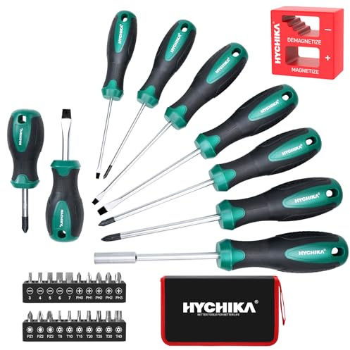 HYCHIKA Schraubendreher Set, 30 PCS Schraubenzieher Set, Einschließlich Kreuzschruubendreeher, Flachschraubendreher, Geeignet für DIY, Wartungsmöbel, Spielzeug